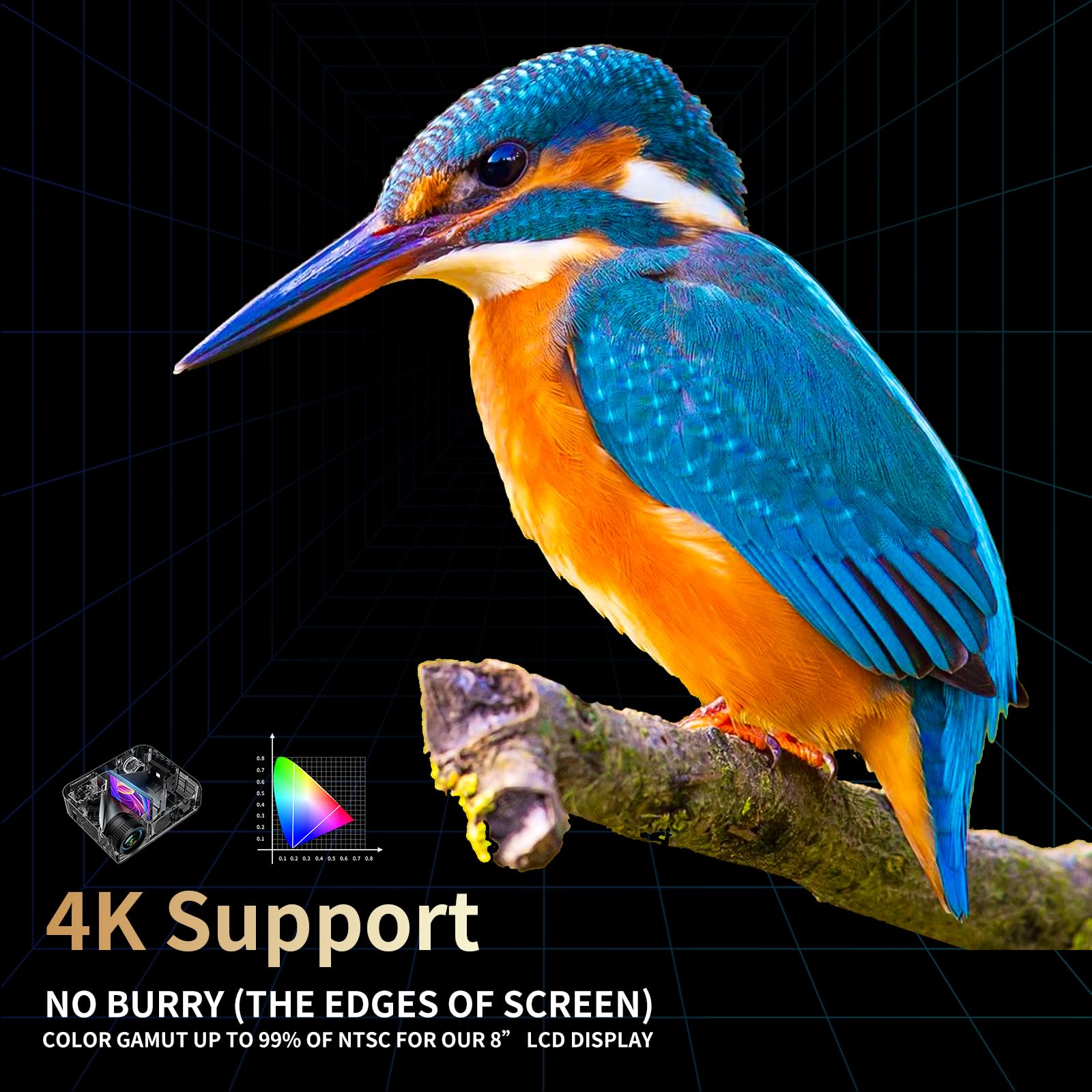 1800 Ansi Smart Outdoor Projector 4K with WIFI and Bluetooth,Auto Focus,DoIby Audio,ARC,PPT,Outdoor Movie Home Projector 4k HDR10+30W Speaker,50%Zoom,500''Display,Compatible w/ TV Stick,iOS,Android,PC - CookCave