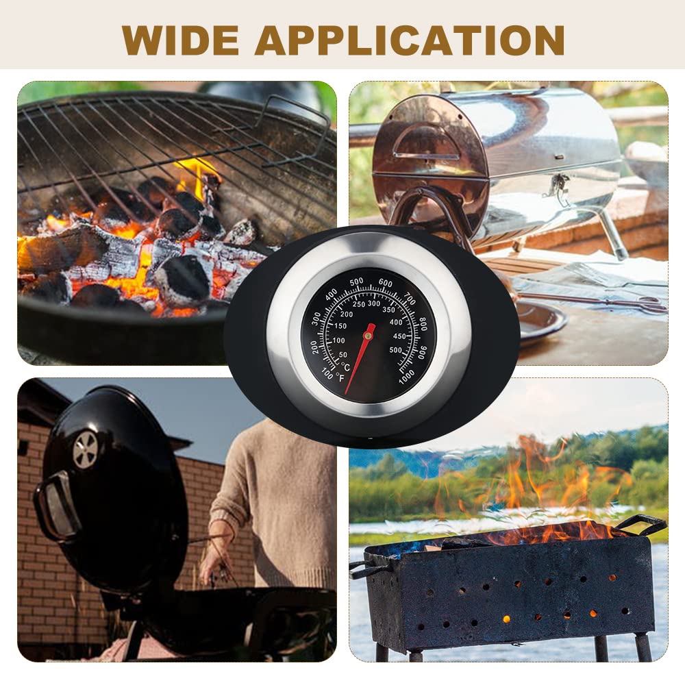 1Pc 3" Face 1000F Thermometer Temperature Gauge BBQ Barbecue Charcoal Grill Smoker - CookCave