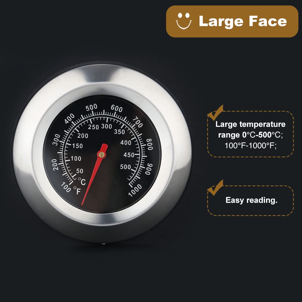 1Pc 3" Face 1000F Thermometer Temperature Gauge BBQ Barbecue Charcoal Grill Smoker - CookCave