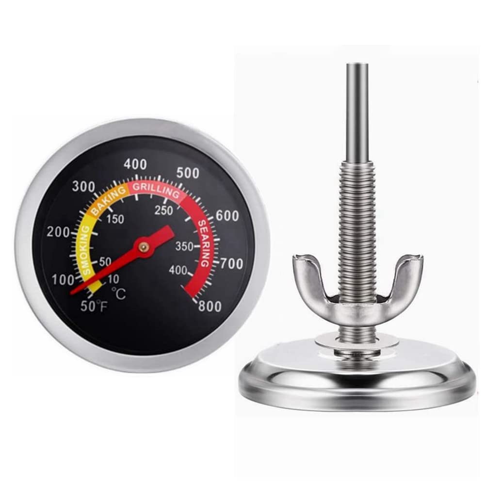 2 Pack BBQ Grill Temperature Gauge, 2-3/8 inch Barbecue Charcoal Smoker Grill Thermometer Gauge BBQ Temp Gauge - CookCave