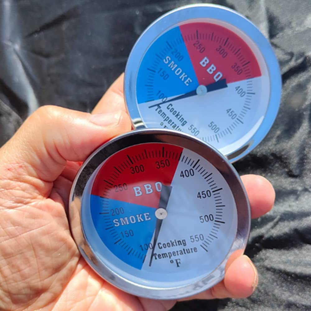 2 Pack BBQ Grill Temperature Gauge, 3 inch Dial Face Charcoal Grill Pit Smoker Thermometer Gauge BBQ Temp Gauge Grill Thermometer - CookCave