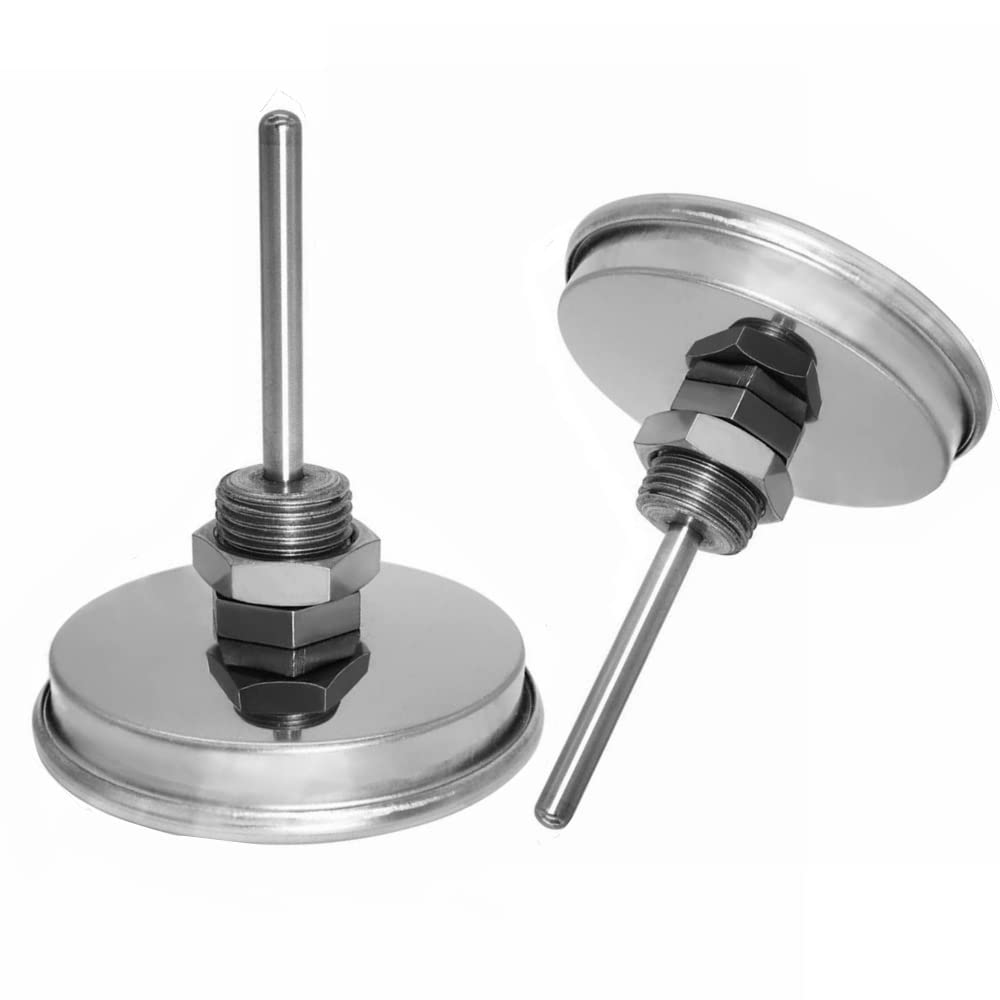 2 Pack BBQ Grill Temperature Gauge, 3 inch Dial Face Charcoal Grill Pit Smoker Thermometer Gauge BBQ Temp Gauge Grill Thermometer - CookCave