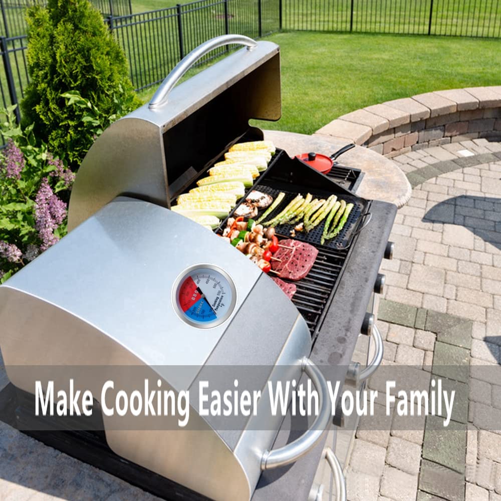 2 Pack BBQ Grill Temperature Gauge, 3 inch Dial Face Charcoal Grill Pit Smoker Thermometer Gauge BBQ Temp Gauge Grill Thermometer - CookCave