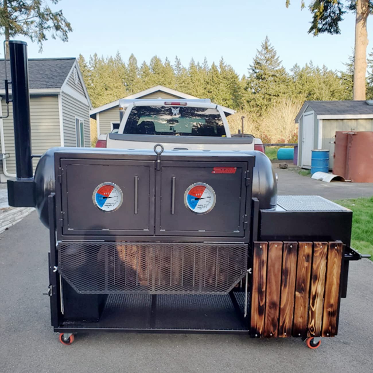 2 Pack BBQ Grill Temperature Gauge, 3 inch Dial Face Charcoal Grill Pit Smoker Thermometer Gauge BBQ Temp Gauge Grill Thermometer - CookCave