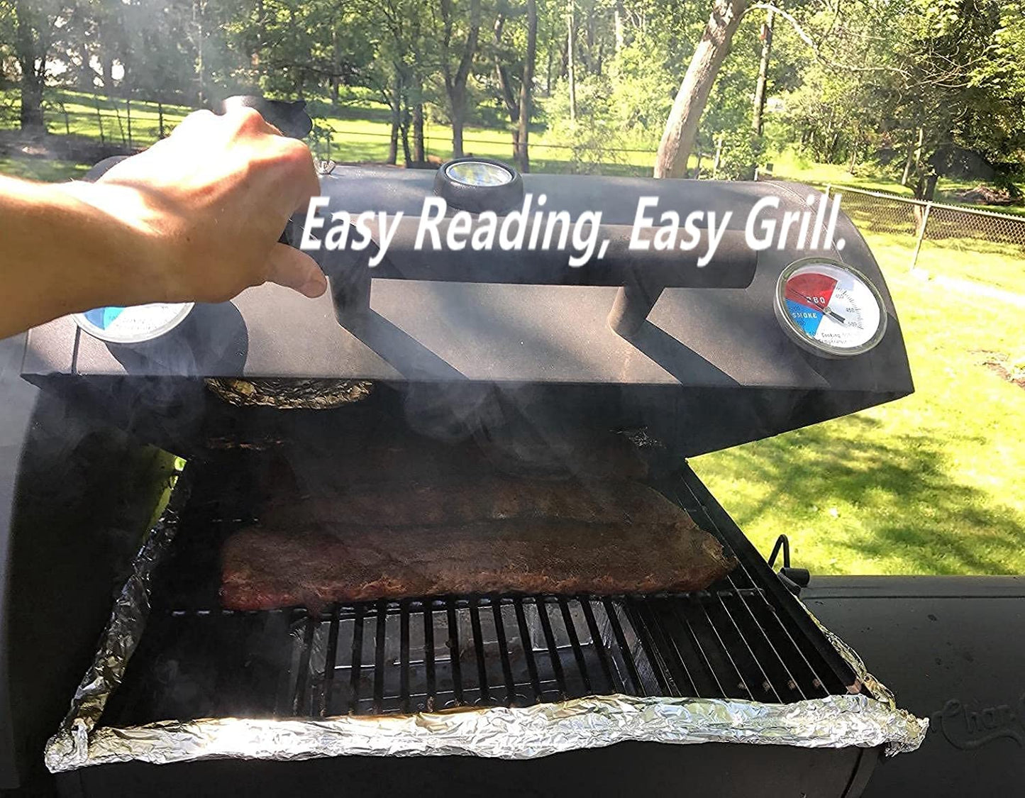 2 Pack BBQ Grill Temperature Gauge, 3 inch Dial Face Charcoal Grill Pit Smoker Thermometer Gauge BBQ Temp Gauge Grill Thermometer - CookCave