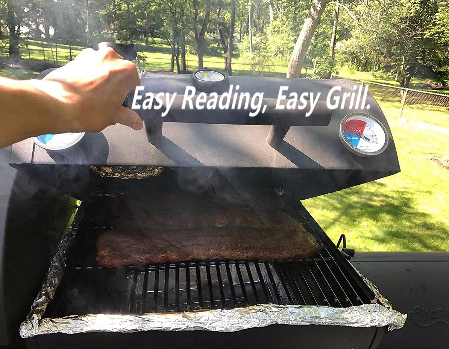 2 Pack BBQ Grill Temperature Gauge, 3 inch Dial Face Charcoal Grill Pit Smoker Thermometer Gauge BBQ Temp Gauge Grill Thermometer - CookCave