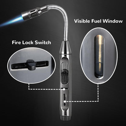 2 Pack Candle Lighter Electric Arc Long Flex Neck Utility Butane Torch Lighters Rechargeable USB Refillable Gas Jet Flame Windproof Lighter for Camping BBQ Grill Gas Stove - CookCave