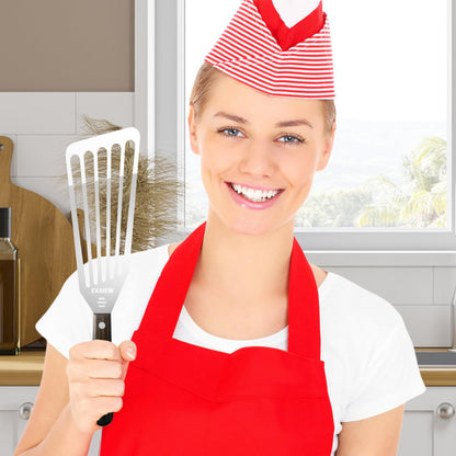 2 Pack Fish Spatula Stainless Steel, Flexible Fish Turner Spatula Perfect for Flipping Eggs, Burgers and Baking, Durable Lightweight Metal Kitchen Slotted Turner for Cooking & BBQ [Wooden Handle] - CookCave