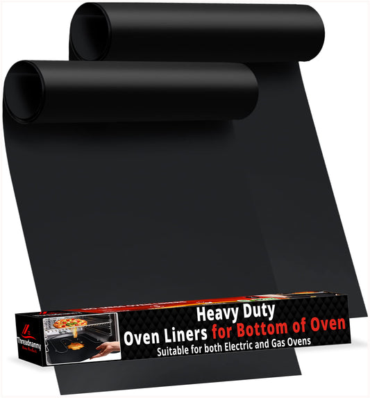 2 Pack Large Thick Heavy Duty Non Stick Teflon Oven Liners Mat, 17"x 25" BPA and PFOA Free, for Bottom of Electric Oven Gas Stove and Microwave Charcoal or Gas Grills - CookCave