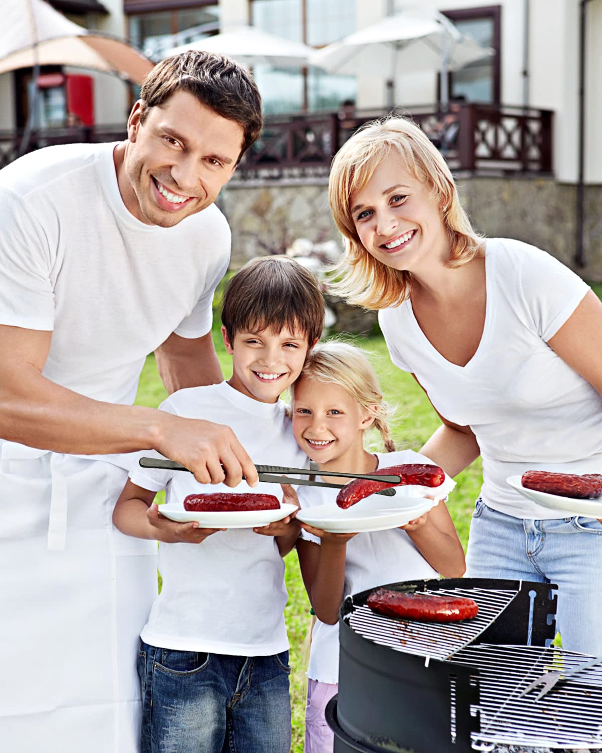 2 Pcs 12-inch Cooking Tweezers Tongs Precision Serrated Tips, Stainless Steel Professional Chef Tweezer Kitchen Tools for BBQ, Plating and Serving (Black) - CookCave