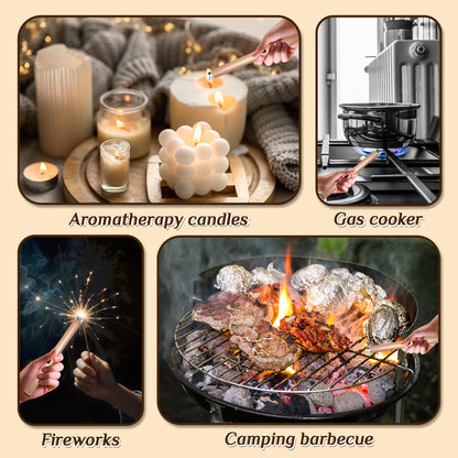 2 PCS Candle Lighter,Windproof Flameless Electric Lighter with LED Power Display ＆ Safety Switch, Upgraded Plasma USB Rechargeable Lighters for Birthday Camping BBQ (Champagne Gold) - CookCave