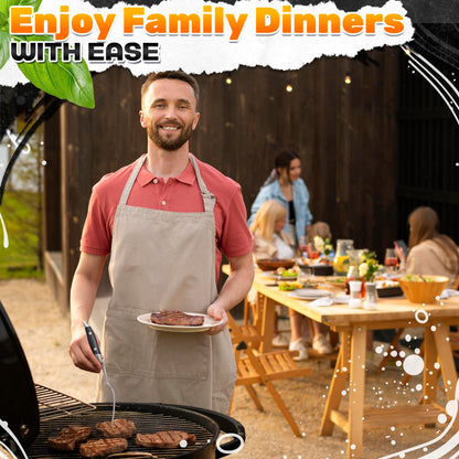 2 Pcs Carving Fork for Meat 12 inch - Stainless Steel Meat Fork with Heat-Resistant Handle for Grilling, Cooking, Serving - Straight and Curved Carving Utensils with Classic Two-Prong BBQ Design - CookCave