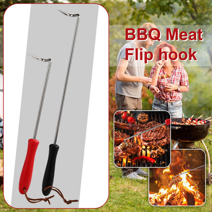 2 Pcs Food Flipper, Food Flipper Turner Hooks Barbecue Food Flipper Stainless Steel BBQ Meat Hook Flipper Food Flipper Meat Hook for BBQ Grilling Smoking Griddle Kitchen Cooking Accessories - CookCave