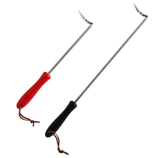 2 Pcs Food Flipper, Food Flipper Turner Hooks Barbecue Food Flipper Stainless Steel BBQ Meat Hook Flipper Food Flipper Meat Hook for BBQ Grilling Smoking Griddle Kitchen Cooking Accessories - CookCave