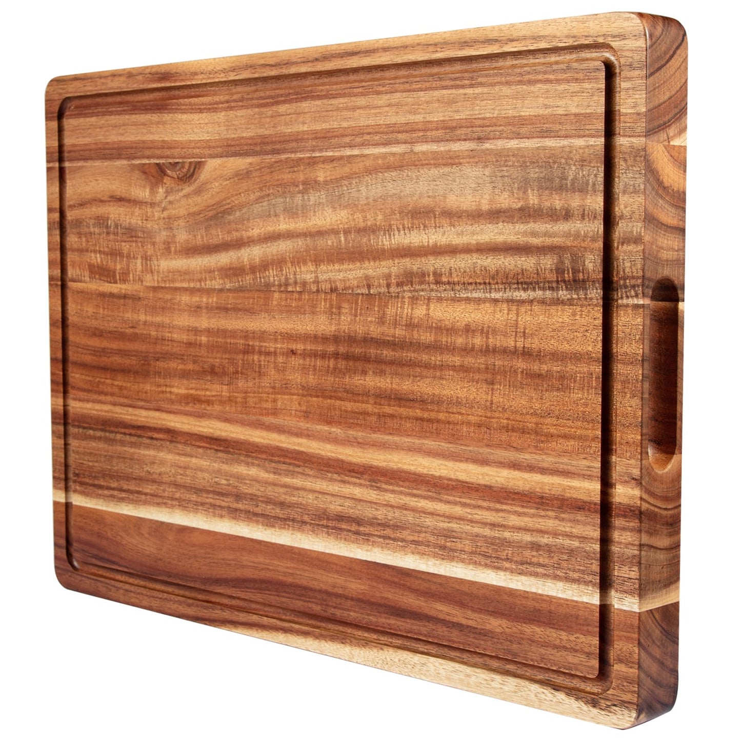 20 Inch Large Acacia Wood Cutting Board 1.5" Thick, Reversible Wooden Cutting Board for Kitchen, Charcuterie Board Cheese Board with Deep Groove, Chopping Board for Meat, Vegetables, Fruit - CookCave