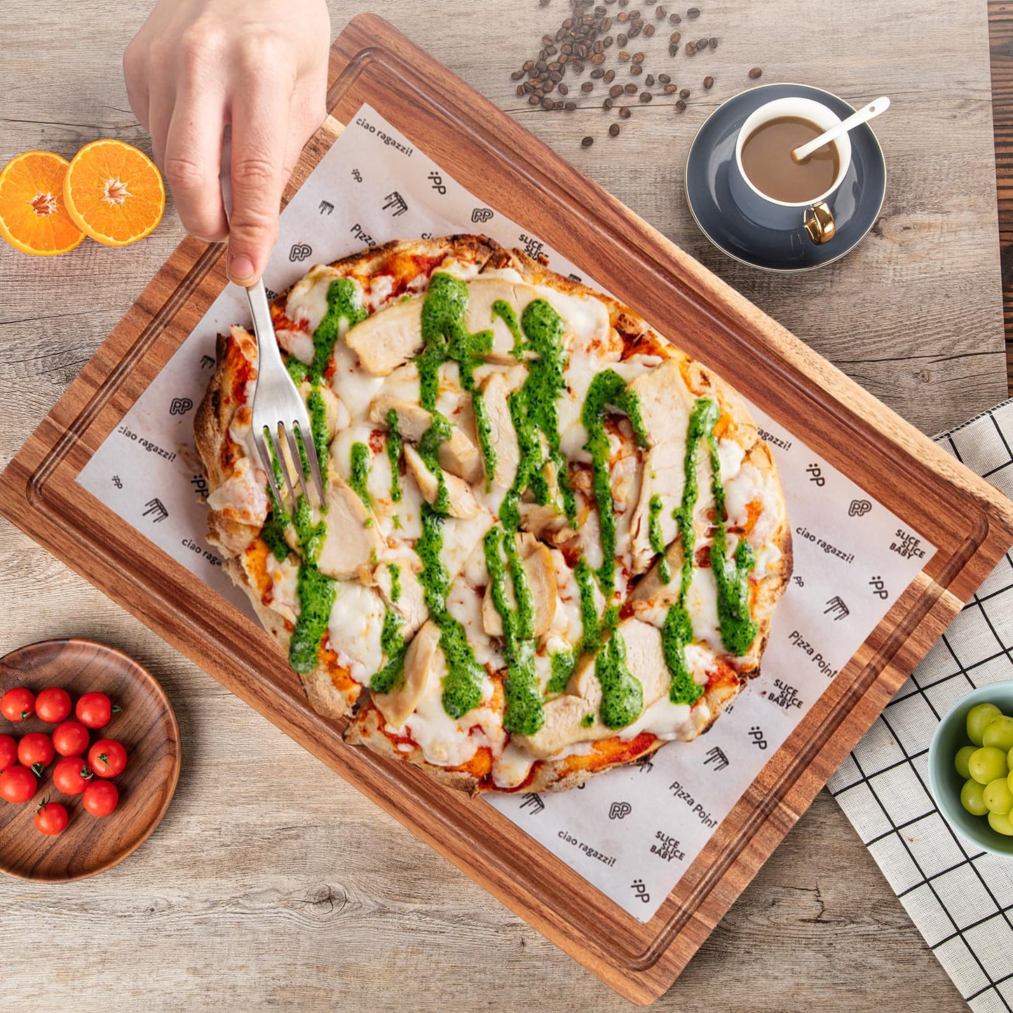 20 Inch Large Acacia Wood Cutting Board 1.5" Thick, Reversible Wooden Cutting Board for Kitchen, Charcuterie Board Cheese Board with Deep Groove, Chopping Board for Meat, Vegetables, Fruit - CookCave