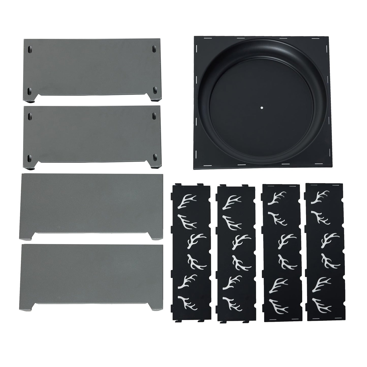 21.5 Inch Outdoor Wood Burning Fire Pit, Bonfire Grill for Patio and Backyard, Outdoor Portable Fireplace with Flame Panel - Flint Gray - CookCave