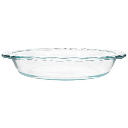 Pyrex C-209 Clear Fluted Rim Glass Pie Plate 9.5 in x 1.6 in (24 cm) - Made in USA