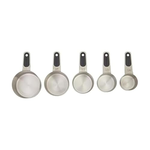 Farberware Professional Set of 5 Stainless Steel Measuring Cups, Precision and Ease in Every Scoop, Features Magnetic Handles for Easy Storage, Dishwasher Safe