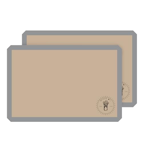 Silicone Baking Mats, Full size, Baking Sheet Liners, Pack of 2, Oven Safe, 16 x 24 inch (40x60 cm), Non-Stick, Silicone Baking Sheet Liner, Perfect For Baking Macarons Cookies And Cakes