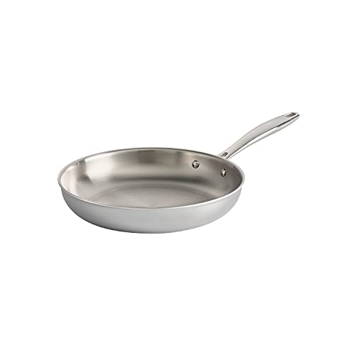 Tramontina Signature Tri-Ply Clad Stainless Steel 10-Inch Frying Pan, Induction-Ready Skillet, Dishwasher-Safe, NSF-Certified, Made in Brazil