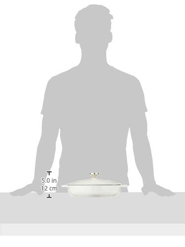 Lodge Essential Enamel Braiser - Refrigerator- & Oven-Safe up to 500° F - Heat-Retaining, Induction-Safe & PFAS-Free Enamel Cookware - 3.6 Quart, Oyster White