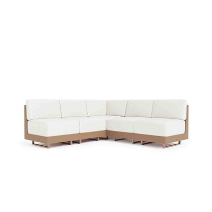 PHI VILLA 5 Piece Wicker Patio Sectional Furniture Set 8.7" Thick Cushions