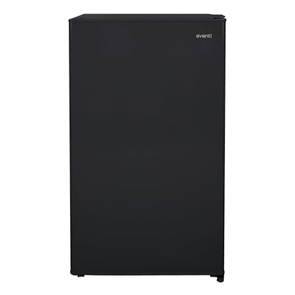 Avanti 3.3 Cu. Ft. Mini Fridge Compact Refrigerator with Adjustable Temperature, Removable Shelves, Chiller Compartment wiith Flush-Back Design, 3.3 cu.ft., Black