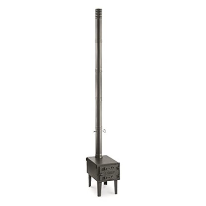 Guide Gear Outdoor Wood Burning Stove; Portable with Chimney Pipe for Cooking and Camping
