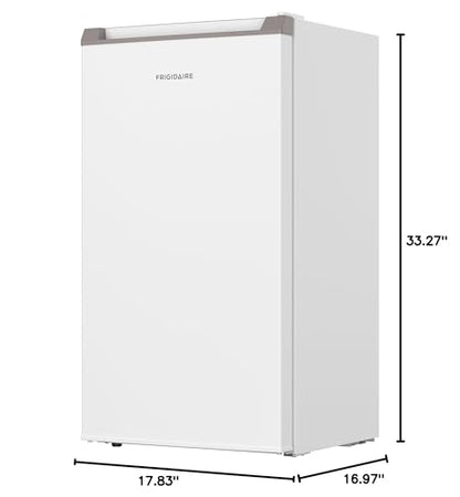 Frigidaire Mini Refrigerator, Compact Freezer Compartment, Adjustable Thermostat Control, Reversible Door, Contemporary Series, 3.2 cu ft, White