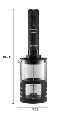 Keurig SimpleCafe Frother, Rechargeable Handheld Milk Frother for Lattes, Cappuccinos & Iced Coffee, USB Cord Included, Microwave-Safe Frothing Cup, Hot & Cold Foam Maker