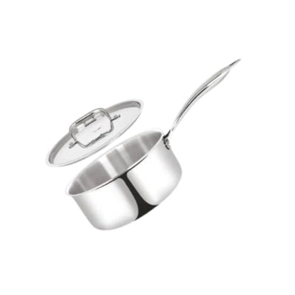 Stainless Steel Sauce Pan with Lid 3 Quart Non Stick Pan Easy to Clean For Home Kitchen Restaurant Multipurpose Use (Silver 7.87 inches)
