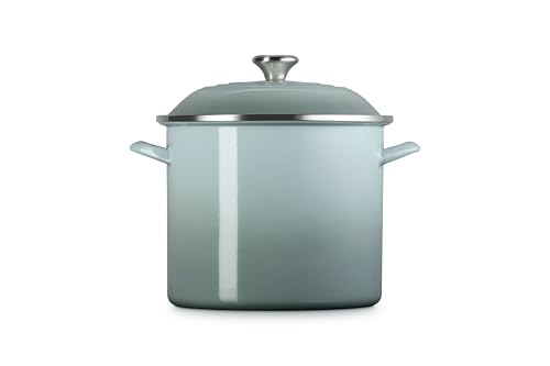 Le Creuset Enamel on Steel Traditional Stockpot, 12 qt., Sea Salt with Stainless Steel Knob