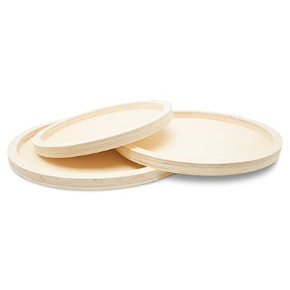 Woodpeckers Set of 3 Nesting Wood Tray for Crafts & Resin Art, Canvas Panel, Circle Wood Sign Blank