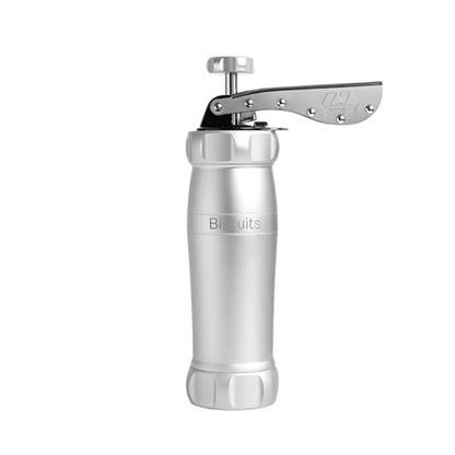Marcato Biscuit Cookie Press Design Line, Silver. MADE IN ITALY, 20 Shapes, 2 Cookie Sizes, Anodized Aluminum, Easy to Use & Clean, Fast Homemade Cookie Maker