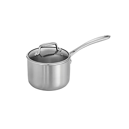Tramontina Tri-Ply Clad Stainless Steel 2-Quart Small Sauce Pan with Glass Lid, Induction-Ready, Dishwasher-Safe, NSF-Certified