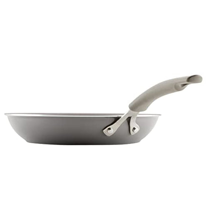 Rachael Ray Cook + Create Nonstick Frying Pans/Skillet Set, 9.5 Inch and 11.75 Inch, Gray