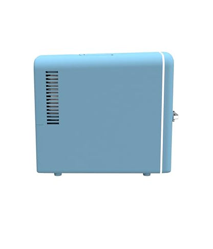 Frigidaire Retro 9-Can Mini Personal Fridge Portable Cooler for Car, Office, Bedroom, Dorm Room, or Cabin, 11.8" D x 7.1" W x 10.1" H, BLUE
