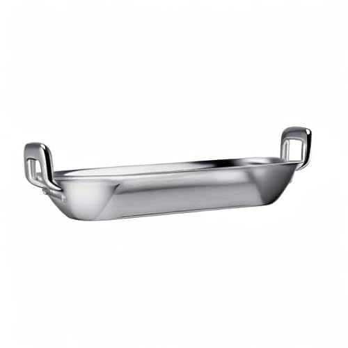Tramontina 16.75-Inch Stainless Steel Roasting Pan with Rack, Flared Edge Turkey Roaster for Oven, Dishwasher Safe, Made in Brazil