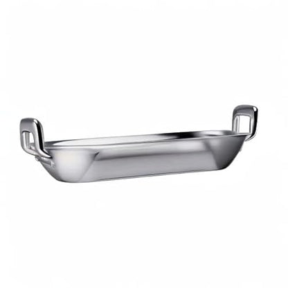 Tramontina 16.75-Inch Stainless Steel Roasting Pan with Rack, Flared Edge Turkey Roaster for Oven, Dishwasher Safe, Made in Brazil