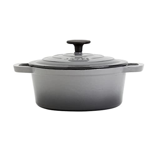 Smith & Clark 3-Quart Enameled Cast Iron Dutch Oven Pot with Lid, Gray