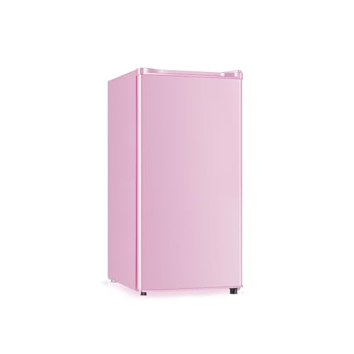 Seaoola 3.1 Cu.Ft Mini Fridge with Freezer for Dorm, Single Door, Pink