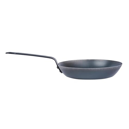 Restaurantware-Met Lux 9 Inch Fry Pan, 1 Lightweight Frying Pan - Induction-Ready, Triple-Riveted, Black Carbon Steel Cooking Skillet, Durable, For Searing, Sauteing, And Browning Food