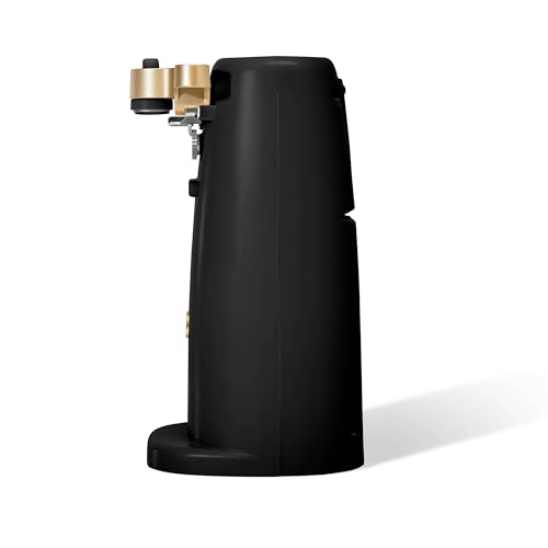 DqOasd Electric Can Opener by Drew Barrymore, Stainless Steel Blade, Auto-Turn Feature (Black Sesame), 1