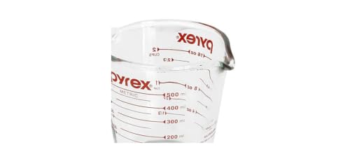 Pyrex Prepware 6001075 Measuring Cup, Red Graphics, Clear