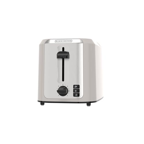 BLACK+DECKER 2-Slice Toaster, Extra-Wide Slots, 7 Shade Settings, Bagel & Frozen Functions, Removable Crumb Tray, Baked Stone