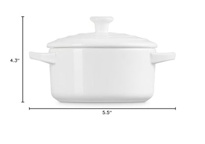 Le Creuset Stoneware Mini Round Cocotte, 24 oz., White