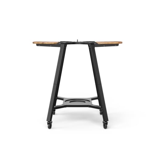 Gozney Arc & Arc XL Pizza Oven Stand, Outdoor Stand with Locking Wheels, Adjustable Wood Wings for Ingredients and Tools, Hanging Hooks for Cookware