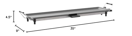 Costzon 35" Electric Griddle Teppanyaki Grill BBQ, Nonstick Extra Large Griddle Long Countertop Grill with Adjustable Temperature & Drip Tray, Indoor Outdoor Cooking Plates for Pancake Barbecue