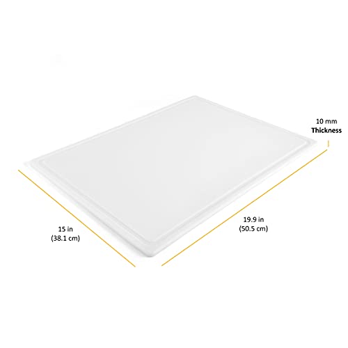 FARBERWARE Extra-Large Plastic Cutting Board, 15x20 Inch Dishwasher-Safe Chopping Board with Juice Groove, Non-Slip Surface, Durable, White